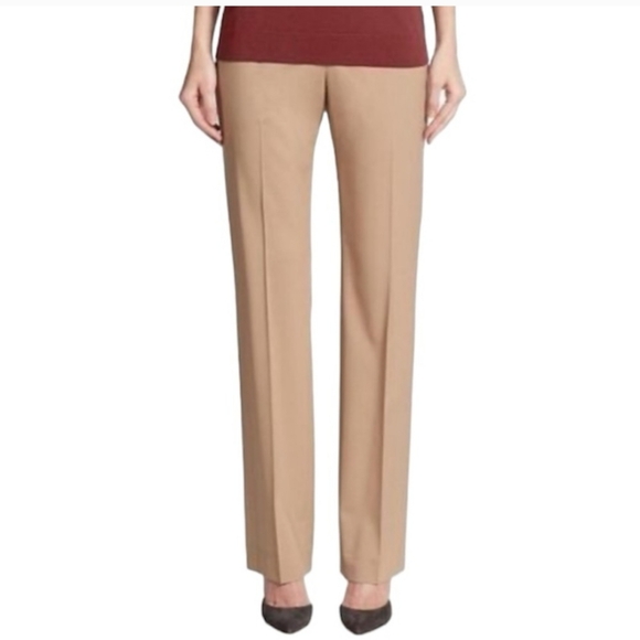 Lafayette 148 Wool Barrow Straight Leg Pants Women's 6 Camel Hue Quiet Luxury - Picture 9 of 9